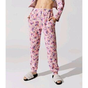 LoveShackFancy Clea Jogger Sz (XS) Pink Floral Mauve Sunset Shabby Chic Gypsy
